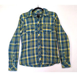 The North Face‎ Women’s Button Up Plaid Shirt Green Blue Gorpcore Size M